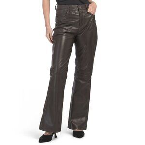 BOD & CHRISTENSEN Chocolate Leather Boot Cut Pants